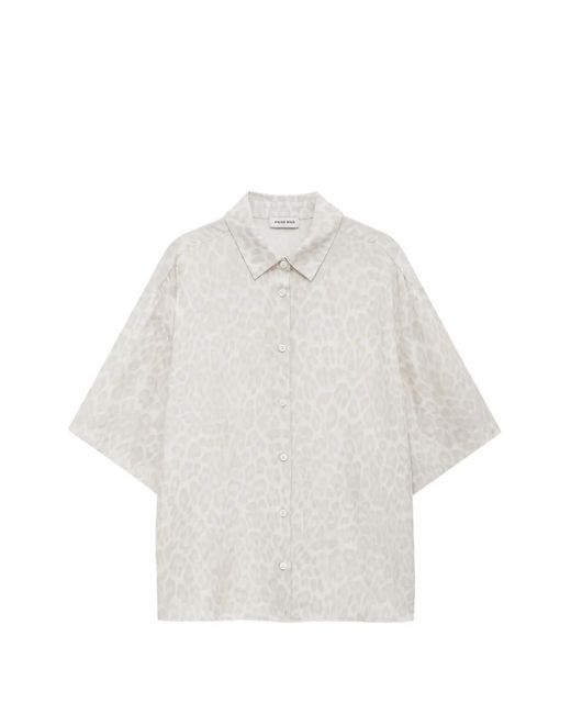 Anine Bing White Coco Leopard-Print Shirt