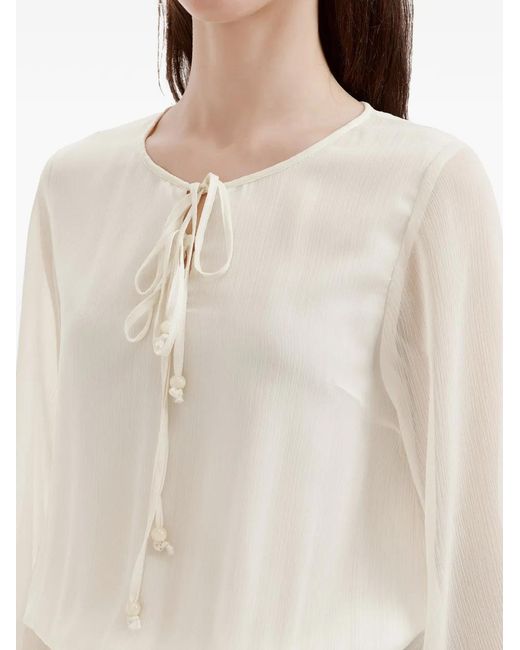 B+ AB White Tie-Fastening Mini Dress