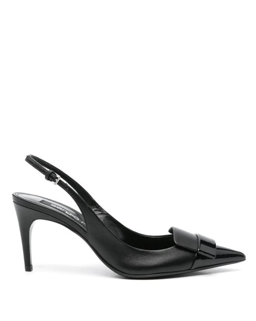 Sergio Rossi Black 75Mm Sr1 Slingback Pumps