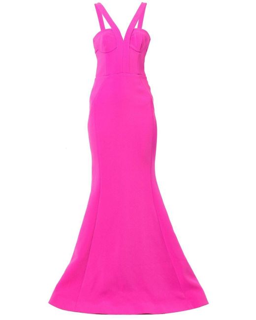 Rebecca Vallance Rosanna V-neck Gown in Pink | Lyst
