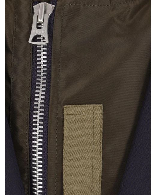 Sacai Blue Zip-Detail Button Jacket for men