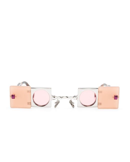 Kuboraum Pink Q50 Rectangle-frame Sunglasses