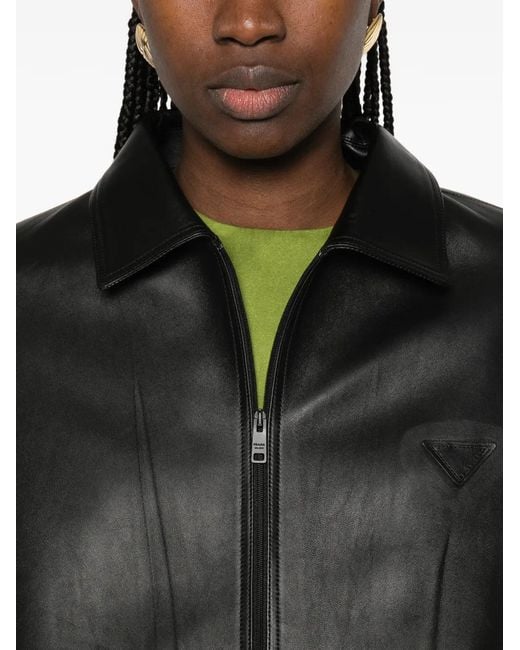 Giacca Con Zip di Prada in Black