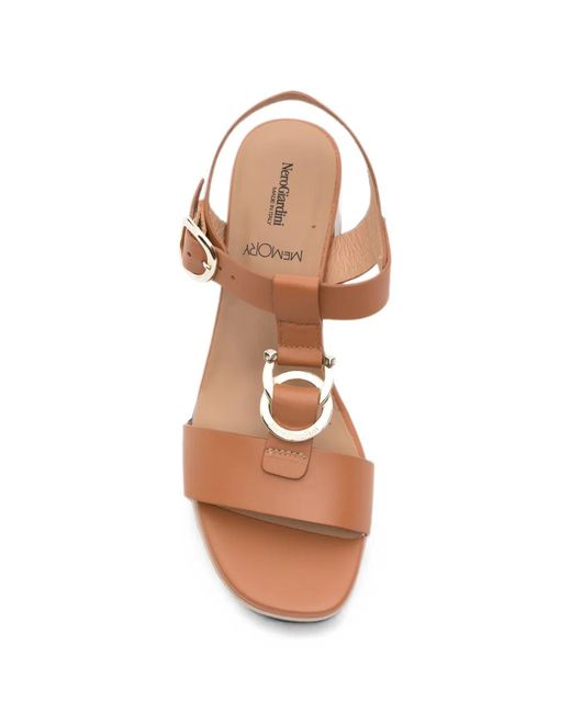Nero Giardini Brown Buckle-Fastening Leather Sandals
