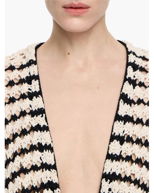 Bimba Y Lola ストライプ オープンフロント カーディガン White