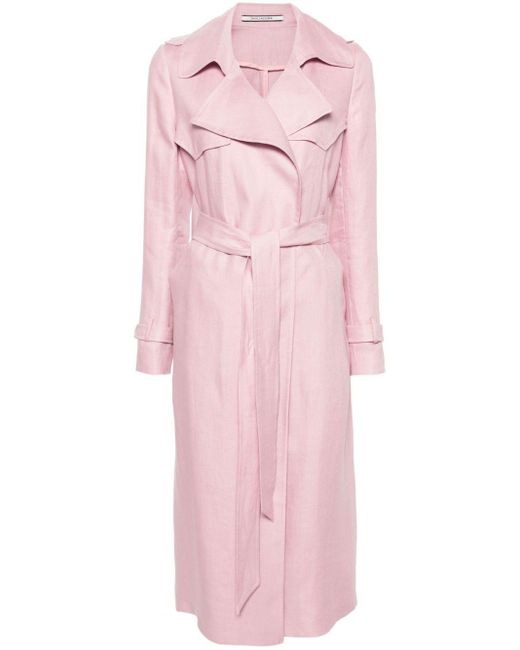 Tagliatore Pink Belted Trench Coat