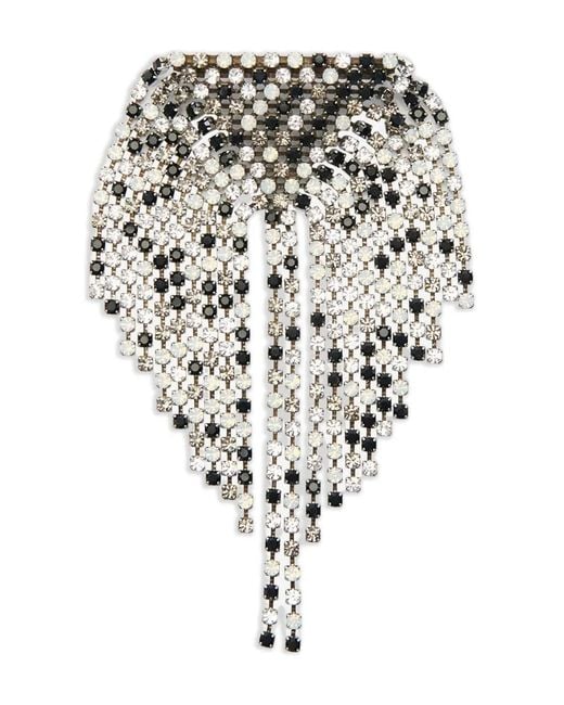 Isabel Marant White Faye Crystal-Embellished Brooch