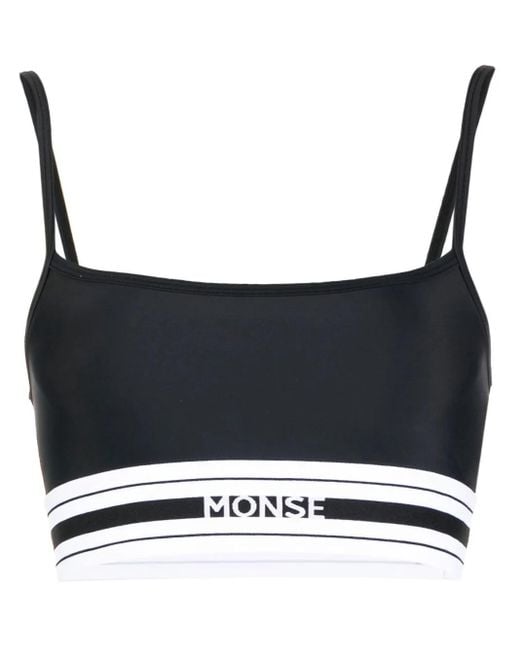 Monse Black Logo-Waist Sports Bra