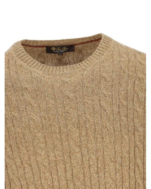 Jersey con cuello redondo Loro Piana de hombre de color Natural