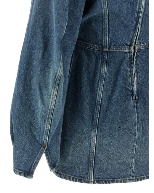 Abito Denim Con Scollo A V di Haikure in Blue