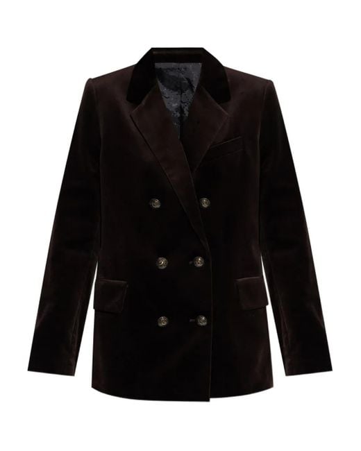 Zadig & Voltaire Black Doppelreihiges Sakko aus Samt