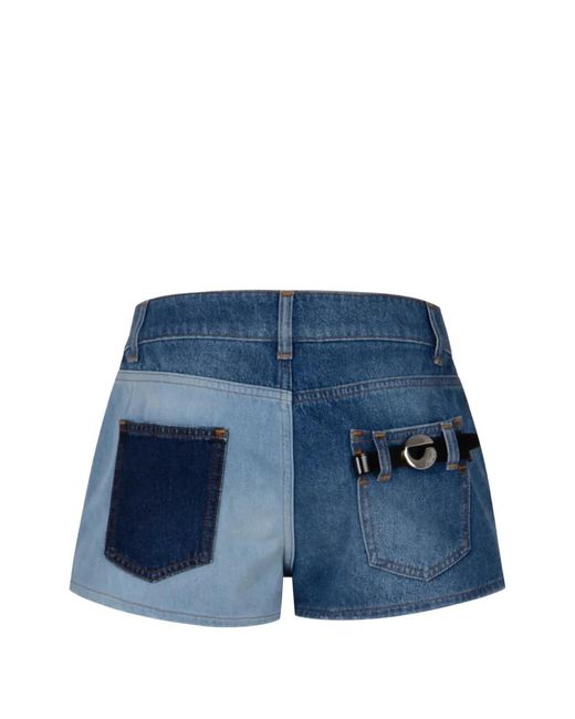 Coperni Blue Patchwork Denim Shorts