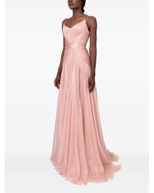 IRIS SERBAN Pink Eleonora Strapless Maxi Dress