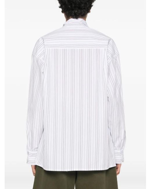 Plan C Gestreepte Blouse in het White