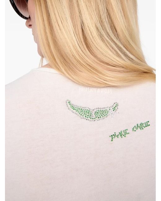 Zadig & Voltaire Henley T-Shirt Met Hart-Detail in het White