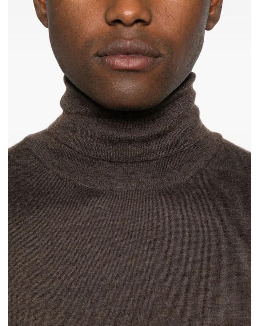 Brunello Cucinelli Brown Roll-Neck Sweater for men