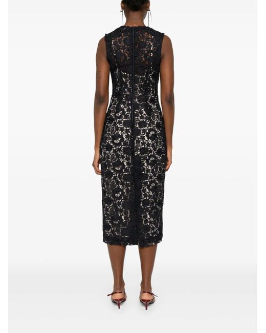 P.A.R.O.S.H. Black Peonia Midi Dress