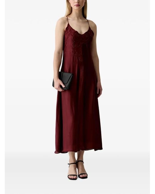 INTROPIA Amalia Embroidered Spaghetti-Strap Midi Dress