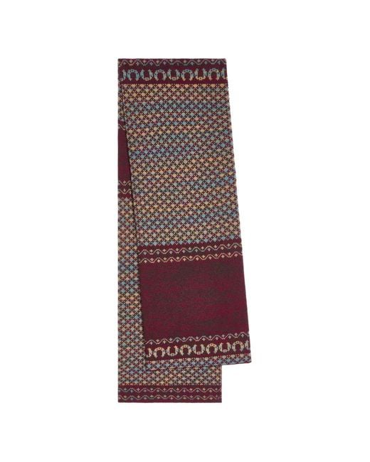 Dries Van Noten Purple Jacquard Cashmere Scarf