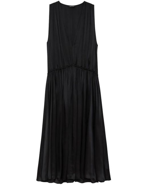Anine Bing Black Mia Silk Maxi Dress