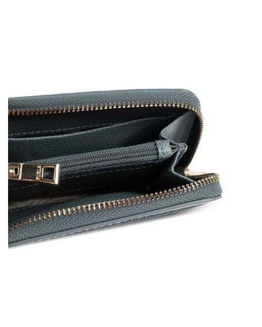 Furla Blue Laura Medium Embossed-Logo Wallet
