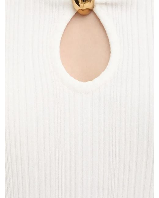 Marciano White Keyhole ribbed top
