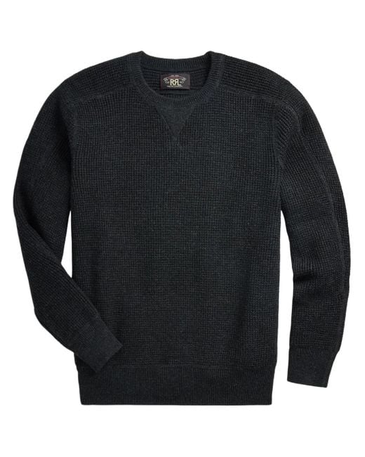 Jersey de punto gofrado RRL de hombre de color Black