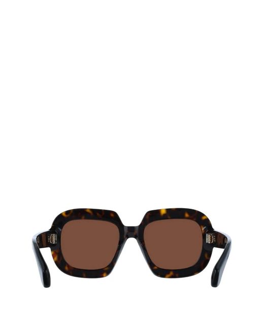 Ferragamo Brown Tortoiseshell-Effect Square-Frame Sunglasses
