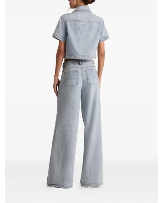 Alice + Olivia ショートスリーブ デニムシャツ Blue