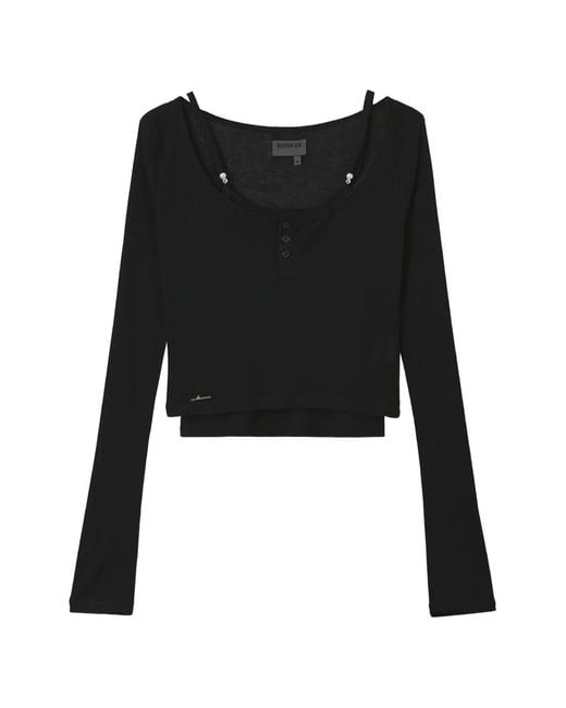 Musium Div. Black Buttoned Top