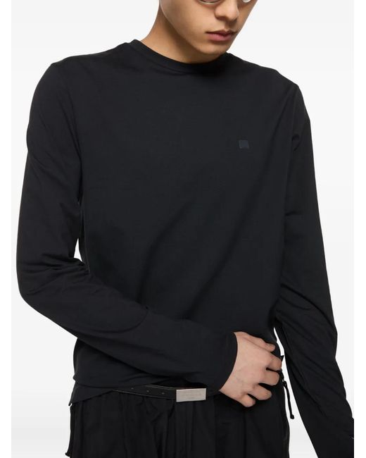 Acne Blue Logo-Patch Long-Sleeve T-Shirt