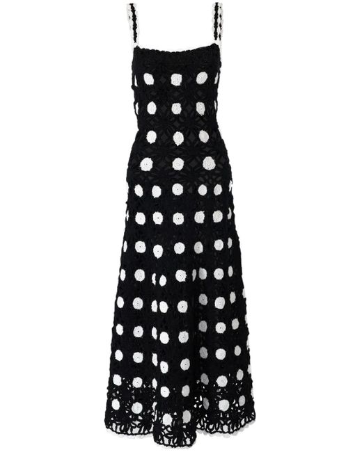 Carolina Herrera Blue Midikleid Mit Polka Dots