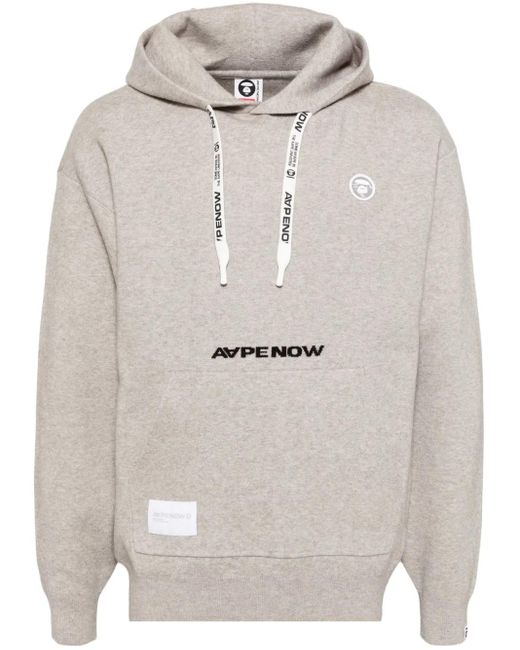 メンズ Aape By A Bathing Ape Aapenow Moonface ニットパーカー Gray