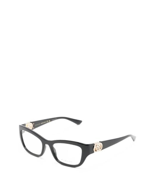 Gucci Black Interlocking-Logo Cat-Eye Glasses