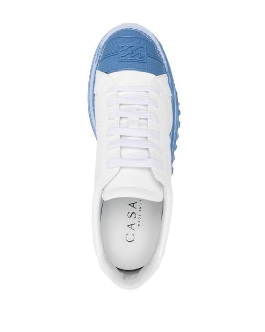 Casadei Blue Nexus Leather Platform Sneakers
