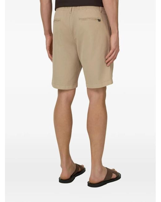 Boggi Natural Drawstring Pleated Shorts for men