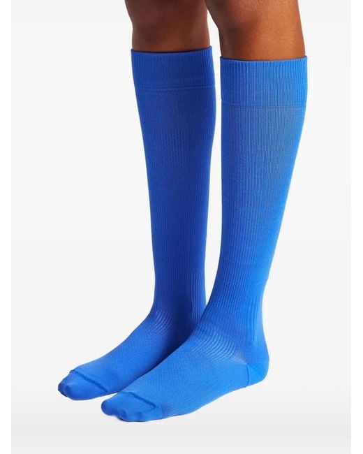 Fusalp Blue Jacquard-Logo Socks
