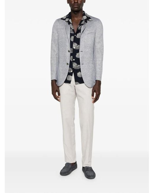 Lardini Gray Single-Breasted Buttoned Blazer for men