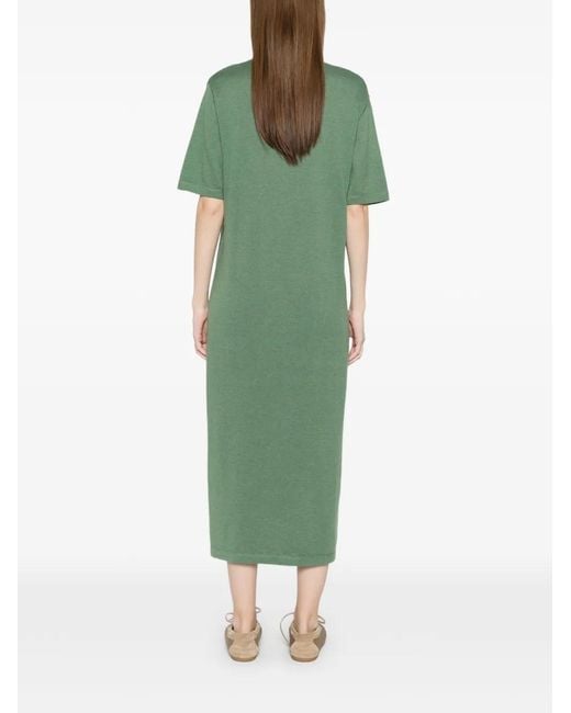 Bompard Green Robe Mi-Longue À Encolure Ronde