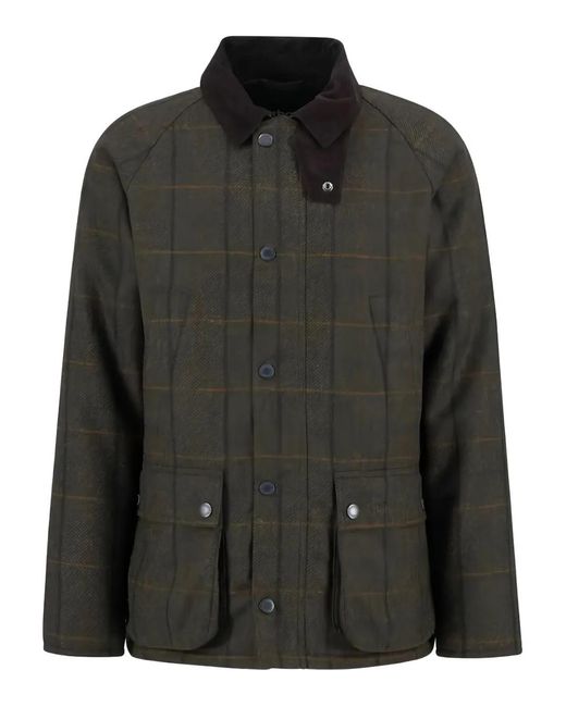 Barbour Black Checked Corduroy Collar Jacket