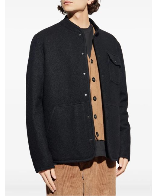 Moncler Blue Buttoned Pocket Shirt Jacket for men