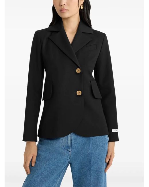 Patou Black Belted Twill Blazer