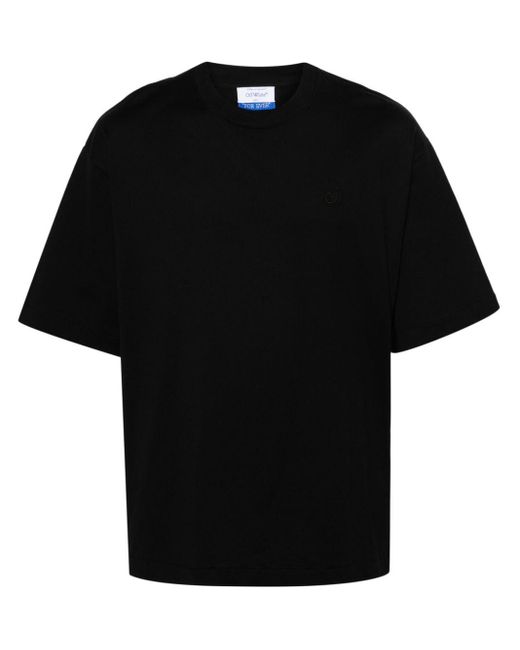Off-White c/o Virgil Abloh Black Logo-embroidered T-shirt for men