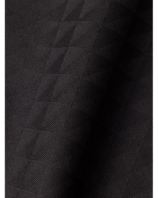 Prada Black Geometric Print Silk-Wool Scarf for men