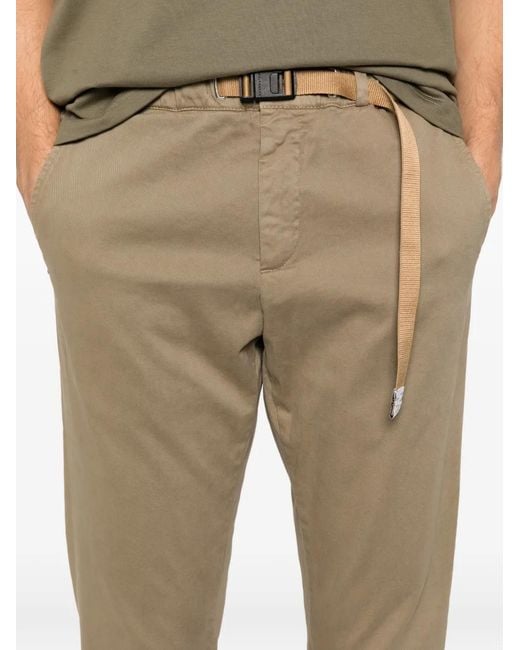 White Sand Natural Robert Belted Trousers for men