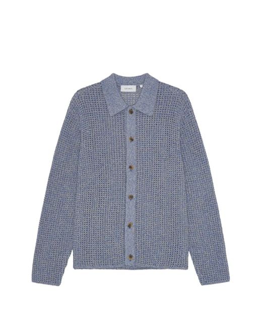 Les Deux Blue Gerald Open Knit Shirt for men