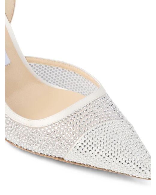 Jimmy Choo White Brigitte Crystal-Embellished Pumps