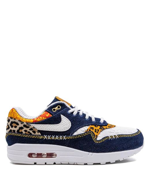 Nike Blue Air Max 1 Prm "Denim Leopard" Sneakers