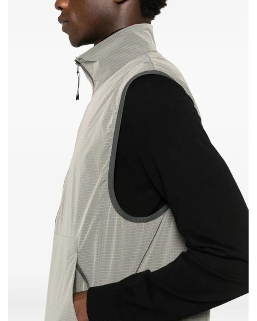Goldwin Gray Zip-Up Ripstop Vest for men