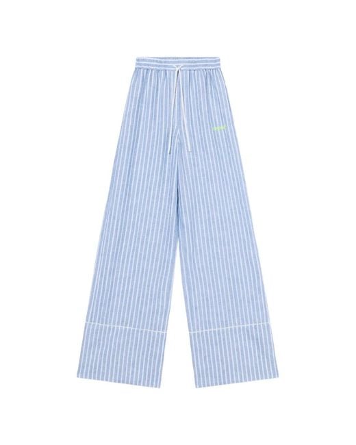 Off-White c/o Virgil Abloh Blue Striped Long Trousers